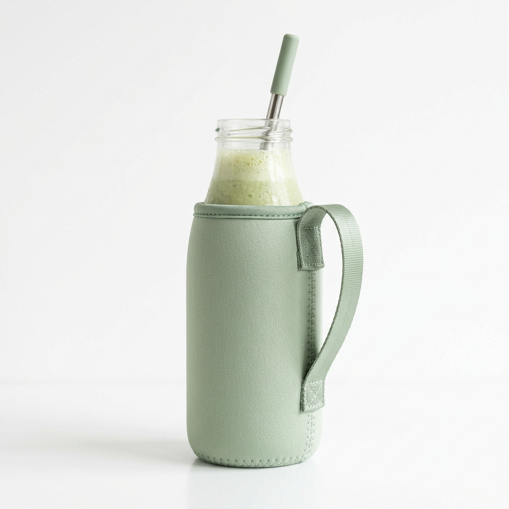 Housse isotherme néoprène vert sauge pour blender portable Mixly