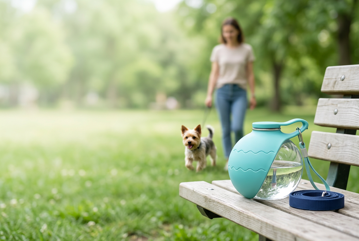 Photo réaliste de la gourde Mixly dans un parc